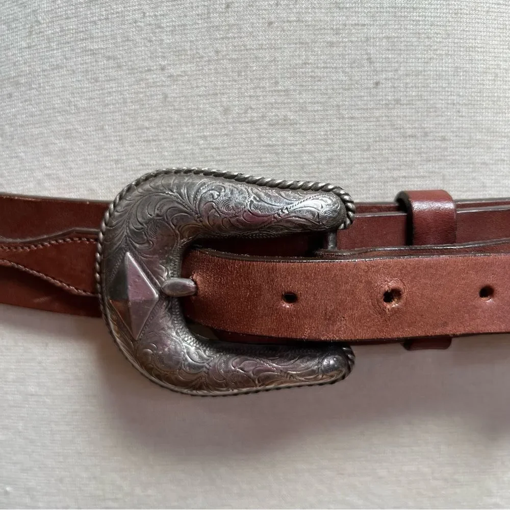 Tom Taylor Texas Handmade Mens Luxury Leather Sterling Silver Belt and Buckle